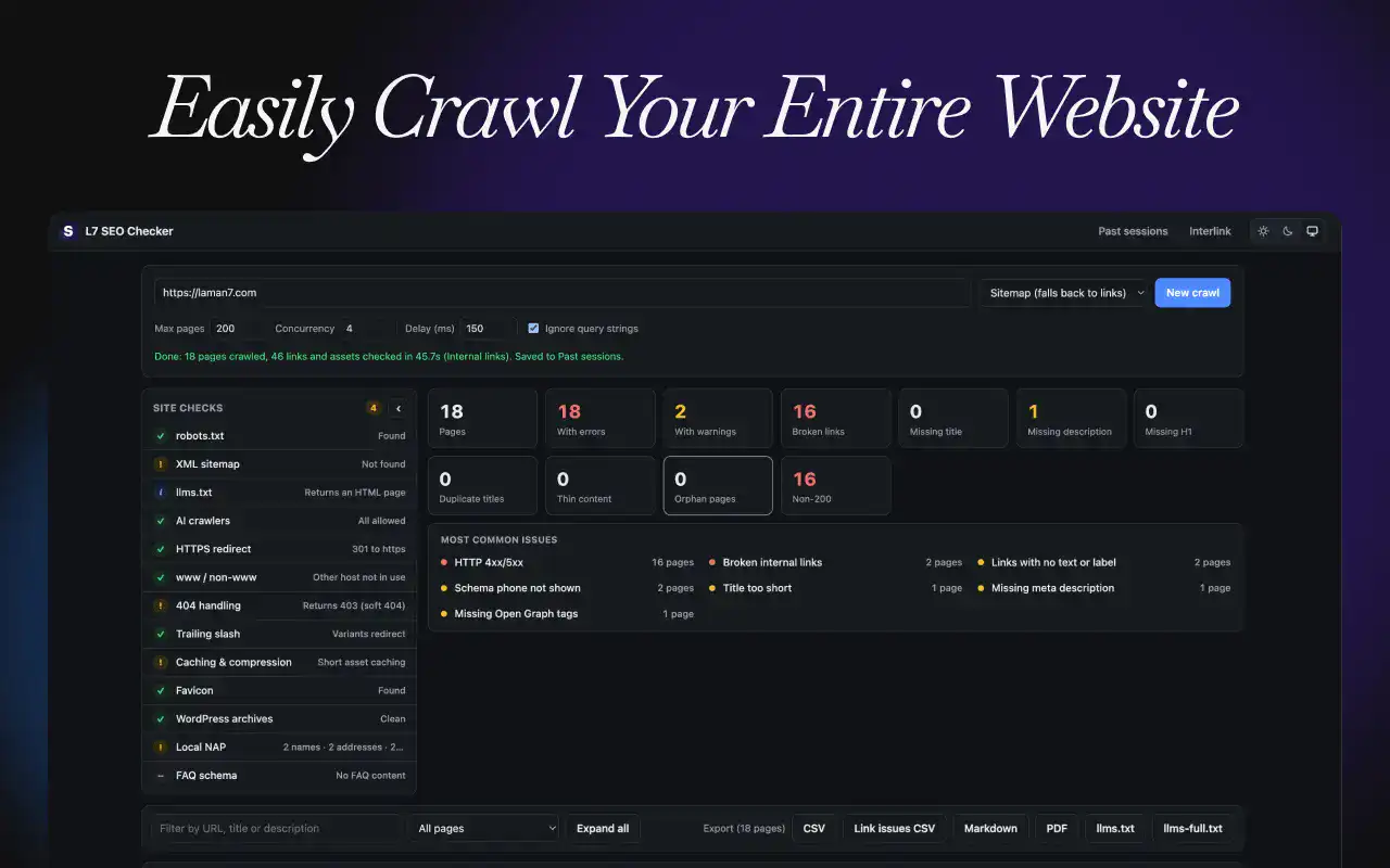 SEO Checker - crawl