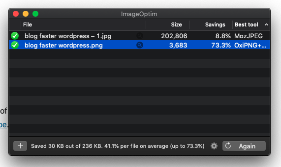 make wordpress faster - image optim